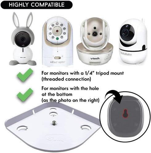 Baby Monitor Shelf Mount for Hello Baby Corner Camera Shelf compatible with Infant Optics DXR-8 DXR-5 Arlo Baby Babysense 7 Motorola - Universal W...