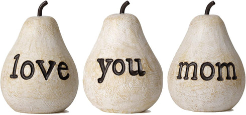 Love You Mom Pears - Gift for Mom, Mothers Day Birthday Gift, Thanksgiving Day Decorations Gifts for Mom, Mom Gifts from Daughters Son, Perfect Pr...