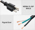 FIRMERST 16 Gauge 10 feet Power Cord Replacement with Three Screw Terminal, NEMA 5-15P...