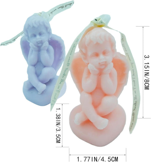 2 Angel Soy Wax Candle 2 Golden Candlestick Tray,Cute Decorative Candles,Scented Candles for Women;Home Decoration;Spa;Relaxation,Aesthetic Candle...