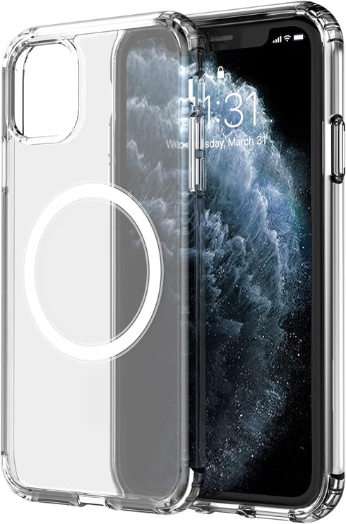 amCase Cellular Phone Case, Compatible with MagSafe, iPhone 11 Pro Max (6.5"), Support Wireless Charging, Polycarbonate, Thermoplastic Polyurethan...