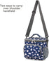 FlowFly Insulated Reusable Lunch Bag Adult Large Lunch Box for Women and Men with Adjustable Shoulder Strap,Front Zipper Pocket and Dual Large Mes...