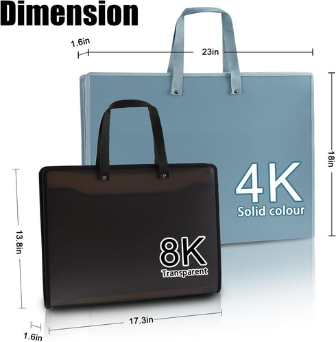 Art Bag Art Portfolio Bags (17.3 * 13.8inches) Storage Books for Art Portfolio Folder, Posters Storage Bag with Zipper and Handle Mesh Folder Orga...