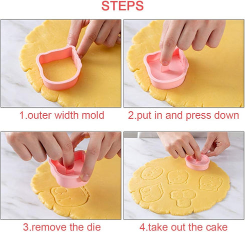 Cookie Cutter Set?6pcs Kids Cake Decoration 3D Mini Cartoon Animal Baking Tool Cookie Cutter Set...