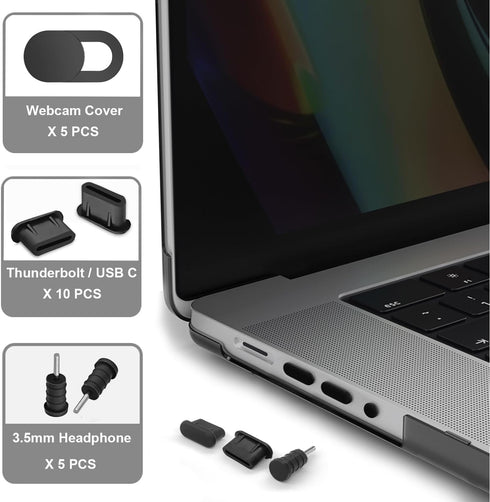 USB C Dust Plug and 3.5mm Headphone Plugs for Laptop Phone Thunderbolt Port Protection Anti Dust Cover MacBook Accessories Compatible with MacBook...