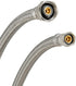 Eastman 20 inch Steel-Flex Faucet Connector, 1/2 Inch FIP x 3/8 Inch Compression, Compression Braided Stainless Steel Faucet Supply Line, 48005N...