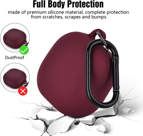 AIRSPO Silicone Case Compatible with Samsung Galaxy Buds 2 Pro/Galaxy Buds2/ Galaxy Buds Pro/Galaxy Buds Live Case (Burgundy)...