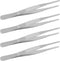 4Pcs 5 Inch Stainless Steel Tweezers, Small Tweezers with Precision Serrated Straight Tips, Non-slip Multitool Tweezers for Cooking, Repairing, Me...