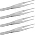 4Pcs 5 Inch Stainless Steel Tweezers, Small Tweezers with Precision Serrated Straight Tips, Non-slip Multitool Tweezers for Cooking, Repairing, Me...