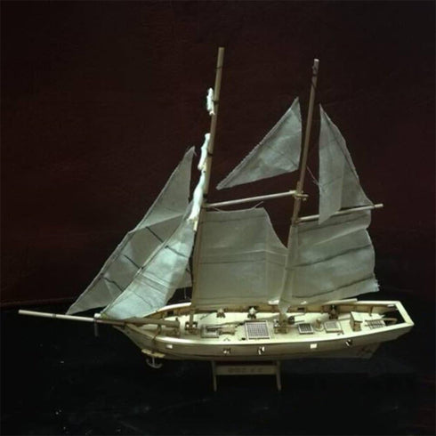 DIY Hobby Wooden Ship, 1:100 Scale Wooden Wood Sailboat Ship Kits Home DIY Model Home Decoration Boat Gift Toy Assembly Model Boat Kits Sailing Bo...