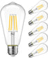 LVWIT ST21 LED Filament Bulb 5W(40 Watt Equivalent) Dimmable 2700K Warm White Vintage Edison Light Bulb E26 Medium Base (6-Pack) (5W-Warm White)...