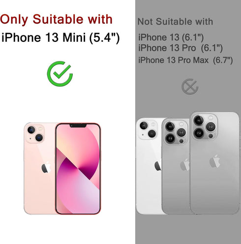 Ferilinso Designed for iPhone 13 Mini Screen Protector, 3 Pack HD Tempered Glass with 2 Pack Camera Lens Protector, Case Friendly, 9H Hardness, Bu...