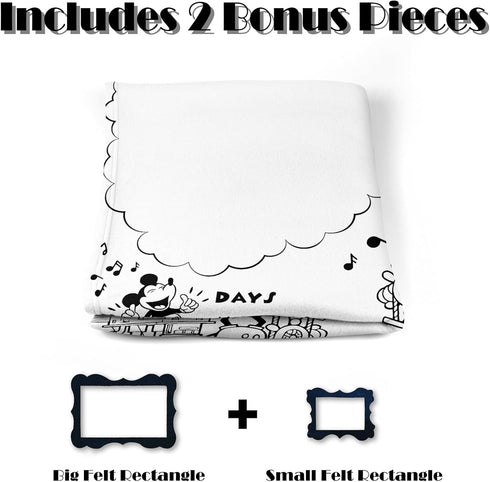 Baby Monthly Milestone Photo Blanket - Cartoon Mouse Design, Made with Soft Polyester and Classic Black & White Color Matching...