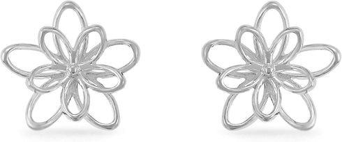 Boma Jewelry Sterling Silver Wire Flower Stud Earrings...