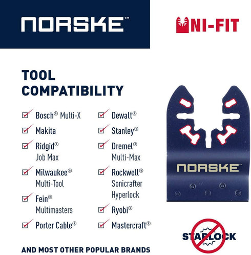 Norske Tools NOTP273 1-1/4 inch Japanese Tooth Bi-Metal Oscillating Multi Tool Accessory Blades (3 Pack Set) Universal Fit for Cutting Wood and Ha...