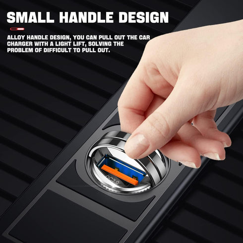 USB C 60W Car Charger Fast Charge, 30W PD& 30W QC3.0 Fast Charge with Metal Body, Flush Fit Pull Ring Style Universal for iPhone 13/13 Pro/12/12 P...