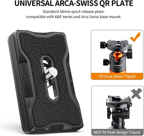 K&F Concept K-28 Camera Tripod Quick Release Mounting Plate...