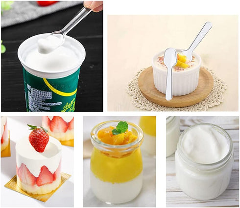 500PCS Clear Plastic Tasting Spoons Disposable Mini Tasters Small Taster Spoons Ice Cream Frozen Dessert Jelly Desert Cake Spoon for Food Trucks W...