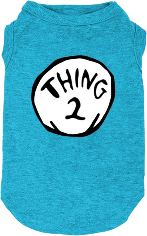 Sports Fan Dog T Shirt Pet Supplies Dog Funny Culture Shirts Mark Thing 1 to Thing 3 Printed Multiple Dogs Clothes Puppy Vest (XX-Large, Blue02)...