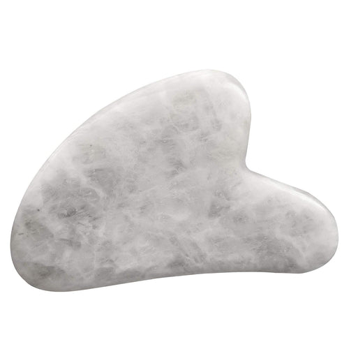 Gua Sha Crystal Jade Stone Board for Skincare, Scraping Face Back Massage Relax Therapy Trigger Point Treatment(White Jade)...