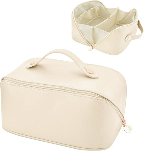 2022 Large Capacity Travel Cosmetic Bag, Makeup Bag Waterproof Portable Cosmetic Bag, Toiletry Bag for Skincare Cosmetics Toiletries with Handle a...