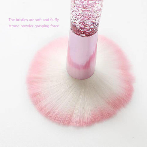 10 Pcs Crystal Unicorn Fan Makeup Brush Set, Professional Face Cosmetics Blending Liquid Foundation Powder Concealer Eye Shadows Make up Beauty Ey...