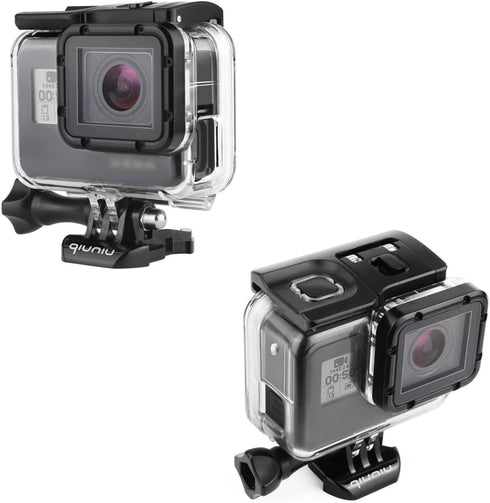 Side Open Skeleton Housing Case for GoPro Hero 5/6/7 Black Action Camera - Protective Lens Removal NOT Needed - Transparent Clear...