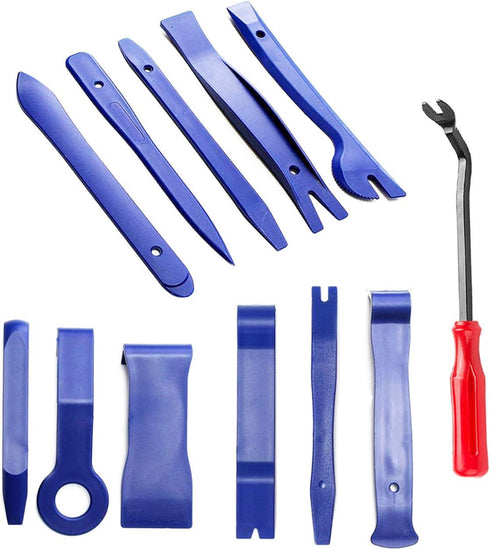 12 Pcs Trim Removal Tool Kit, No Scratch Plastic Pry Tool Kit, Car Panel Door Window Tools Car Interior Trim Kit Fastener Rivet Remover for Clip, ...