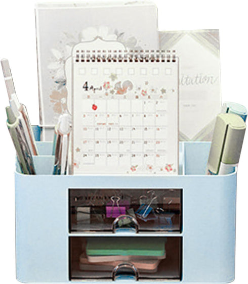 Desk Organizer,Multi-Functional Item of Stationery,Desk Organizers and Accessories desk with 5 Compartments (Blue)...