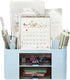 Desk Organizer,Multi-Functional Item of Stationery,Desk Organizers and Accessories desk with 5 Compartments (Blue)...