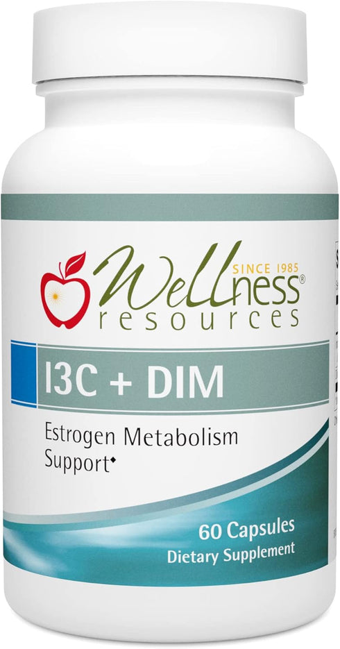 Wellness Resources I3C + DIM for Healthy Estrogen Metabolism, Detoxification (60 capsules) - 300mg I3C + 100mg DIM - Vegan, Gluten-Free...