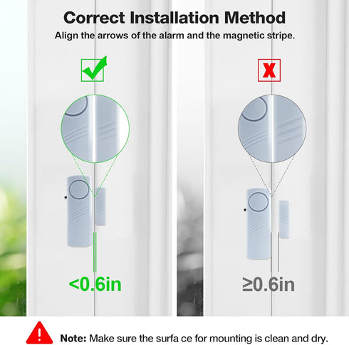 Door Window Alarm for Home, 90DB Wireless Sensor Door Window Burglar Alarm-Door Alarms for Kids Safety, Doorbell Alarms for Office House Window Po...