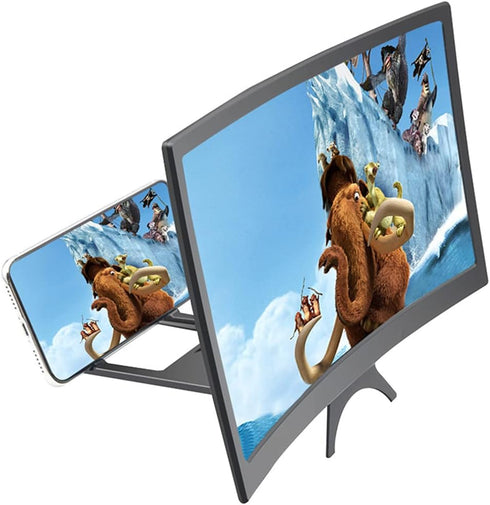 12" 3D Curved HD Screen Magnifier for Cell Phone with Foldable Phone Stand Holder Compatible with All Smartphones...