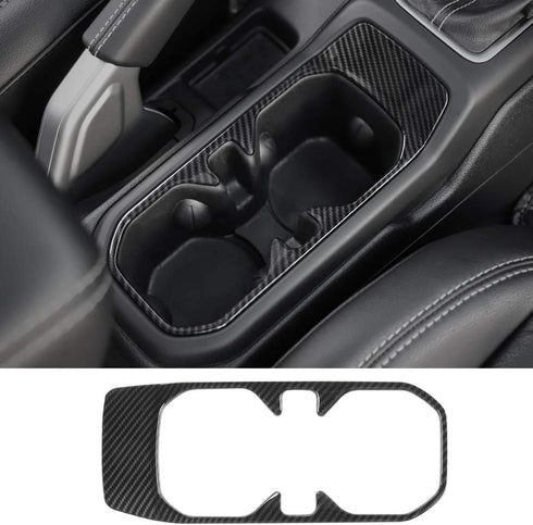 CheroCar Cup Holder Cover Frame Trim for Jeep wangler JL JLU 2018-2020, for Jeep Gladiator JT 2020 (Carbon Fiber)...