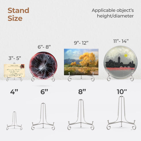 TR-LIFE Plate Stands for Display - 10 Inch Plate Holder Display Stand + Metal Easel Stand for Picture Frame, Decorative Plates, Photo, Book, Colle...