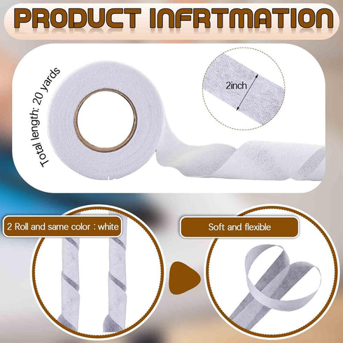 Treela 2 Rolls Fusible Batting Tape for Quilting White Seam Tape Fusible Sheer Tape for Art Quitting Batting Sewing (2 Inches x 20 Yd)...
