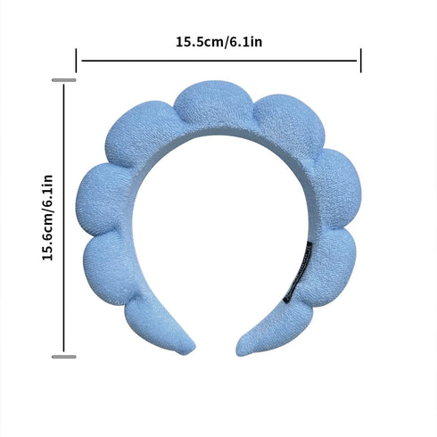 2 Pack Sponge Spa Makeup Headband, Puffy Spa Headband Skincare Headband for Women Face Washing, Makeup Removal, Shower, Skincare(Pink?blue)...
