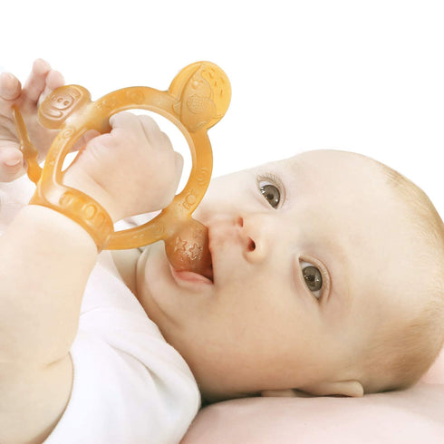 ?Never Drop from Hand? HEORSHE Baby Teething Toys for Babies 0-6 6-12 Months Teethers for Infants Toddlers Silicone Molars Adjustable Wristband Ch...