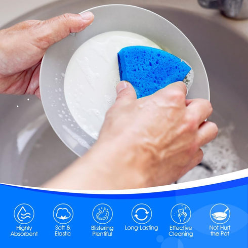 Orighty Non-Scratch Cellulose Scrub Sponges 24 Pack, Kitchen Sponges for Kitchen, Bathroom, and Household, Dual Side Sponges for Dishes, Non-Scrat...