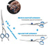 Professional Dog Grooming Scissors Set with Safety Round Tip 4CR Stainless Steel Pet Grooming Shears for Cats & Dogs (Blue)...