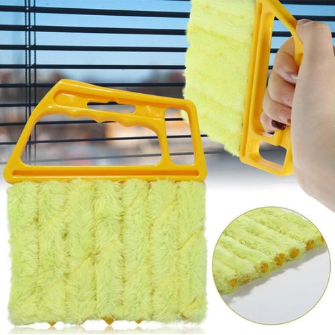 2PCS Blind Cleaner Tool Removable Mini Window Blind Duster Brush Air Conditioner Microfiber Blind Cleanser Tools with 7 Slat Hand-held for Windows...