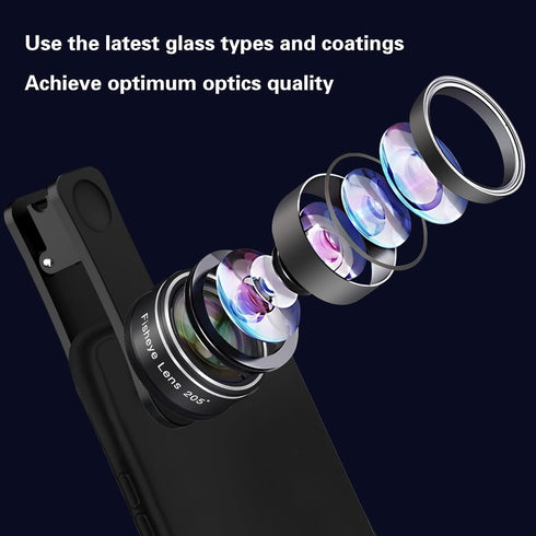 Phone Camera Lens, 198 Fisheye Lens + 120 Super Wide-Angle Lens + 20x Macro Lenses Camera Photography Accessories kit Gadgets for iPhone Samsung A...