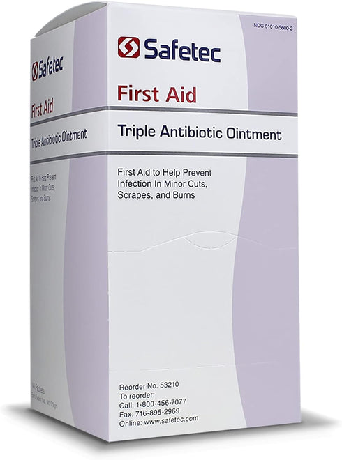 Safetec Triple Antibiotic .9 g. Pouch (144 Count Box) - First Aid Ointment for Minor Cuts, Scrapes and Burns (Pack of 1 Box)...