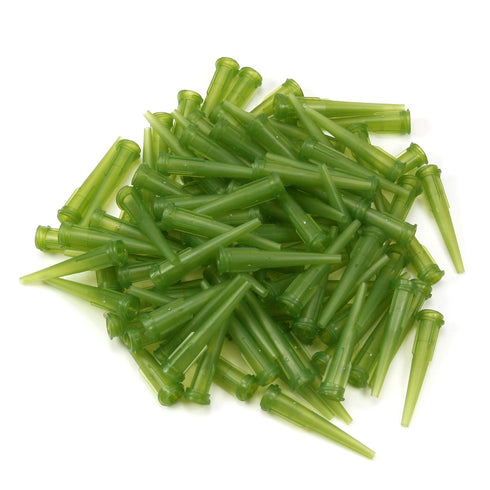 Auniwaig 100Pcs 14Ga Plastic Tapered Dispenser Needles, Olive PE, Luer Lock, for Oil or Glue Applicator...