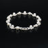 JSEA Womens 4mm Faux Pearl Wave Link Bracelet Silver Tone Rhinestone Bracelets Ladies...
