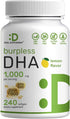 DEAL SUPPLEMENT DHA Supplements | 240 Softgels, Burpless, Lemon Flavor, DHA 1000mg + EPA 500mg, Wild Caught Fish, Rich in Omega-3s, Mercury Free, ...