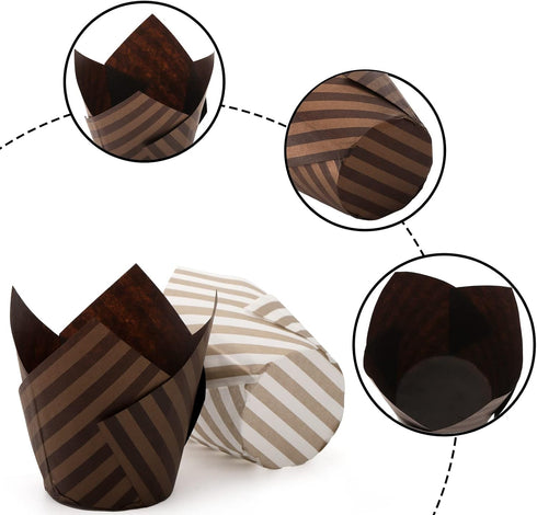 Lawei Set of 300 Tulip Cupcake Liner - Baking Paper Cups Muffin Liners Wrappers for Weddings, Birthdays, Baby Showers...