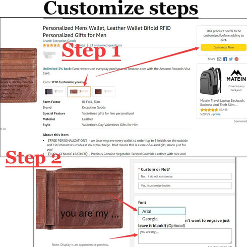 Personalized Mens Wallet, Leather Wallet Bifold RFID Personalized Gifts for Men (01# Husband)...