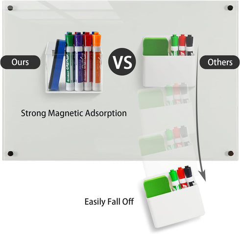 Magnetic Glass Whiteboard Marker Holder, Magnetic Pen Holder, Magnetic Dry Erase Marker Holder, Whiteboard Marker Holder Magnetic Marker Holder fo...
