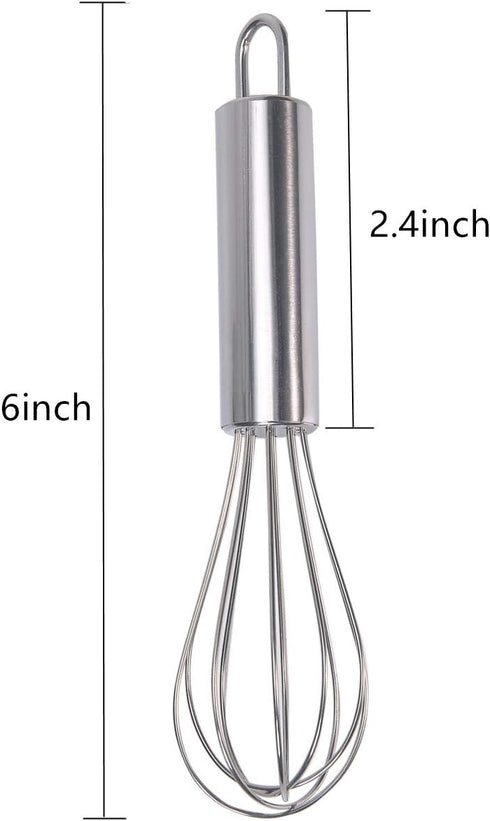 stainless steel small whisk for cheese, coffee, eggs, very handy (6 inches)...